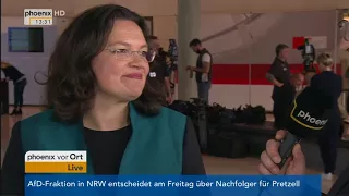 Andrea Nahles im Gespräch mit Erhard Scherfer