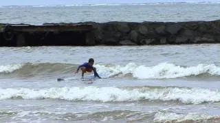 4 year old surfer Paumalu Reef Malone from Sunset