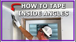 How to Tape AND Coat a Drywall Inside Corner Angle - or Internal #drywallschool  #thatkiltedguy