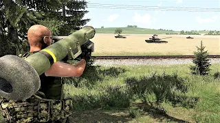 Javelin Füzesinin Rusya Tank Konvoy Yok Etme Anı - ARMA 3 Simulation Savaşı - ukrayna