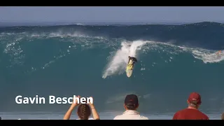 pro surfer gavin beschen surfing the north shore oahu hawaii. 2K.
