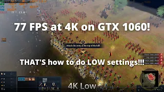 Age of Empires IV | GTX 1060 6GB | 1080p, 1440p and 4K | High, Medium, Low | R9 5950X |