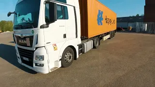Container Truck driving solo chassis POV Nikotimer