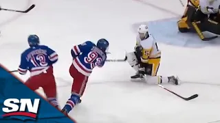 Mika Zibanejad Wires Shot Over Shoulder Of Tristan Jarry To Tie Score Late In Game 7