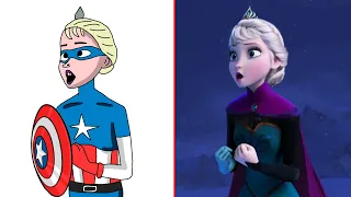 Elsa As Marvel Superheroes | Let It Go - Frozen (Funny)