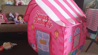 Детская Палатка розовая Лавка сладостей/Распаковка