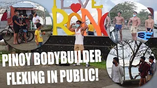 PINOY BODYBUILDER FLEXING IN PUBLIC! | DA BEST REACTION NILA!