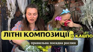 КОМПОЗИЦІЇ КВІТІВ В КАШПО🪴правильна посадка🌱вибір горщика |акценти на 🍃 листя #сад #садок #квіти