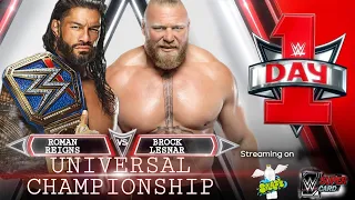 ROMAN REIGNS VS. BROCK LESNAR WWE DAY 1 2022 OFFICIAL MATCH CARD