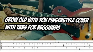 Grow Old with You (Adam Sandler) Fingerstyle Guitar Cover | Tabs on Screen