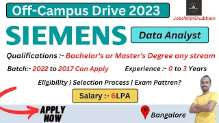 Latest Software job 2023 | Off Campus Hiring | Data Analyst |6LPA😍✔️  @jobswithshubham #siemens