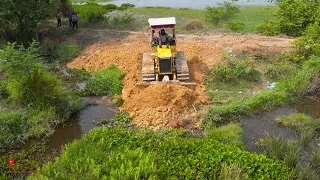 Incredible New Project.!  This's Work New Venue Of Skills Komatsu Dozer Making Road Water Crossing