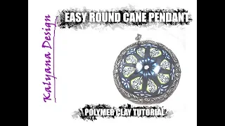 Simple pendant from round cane - polymer clay tutorial 522