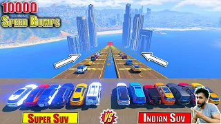 Indian Suv Cars Vs Super Suv cars 1000 Bumps Challenge GTA 5