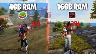 16GB RAM VS 4GB RAM PC FREE FIRE GAMEPLAY😱