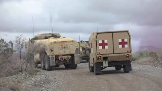 Dagger Forward Support Company execute convoy STX lanes during Bulldog Focus