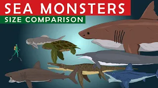 SEA MONSTERS Size Comparison | Living and Prehistoric Sea Animals