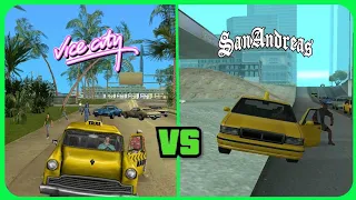 How CRAZY are Taxi drivers [Vice City vs San Andreas] Comparison