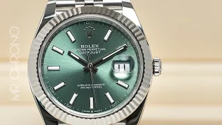 The new Green Mint Datejust 💚 A short review and available in stock. #126334 #greenmint #rolex