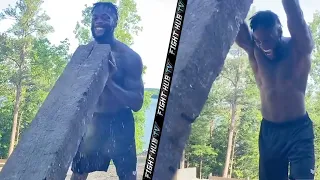 DEONTAY WILDER PRESSING GIGANTIC TIMBERS IN "REVENGE" MODE TRAINING FOR TYSON FURY FIGHT