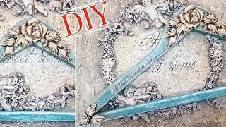 Decoupage Shabby Chic Vintage Hanger with Clay Ornaments ♡