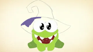 Halloween with Om Nom - How to Draw Om Nom in WITCH HAT! 🎃