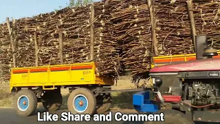 Arjun 605 tractor pulling Fully Loaded Sugar cane trolley | Sugar cane load