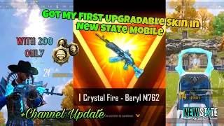 Got My First Upgradable Skin (Crystal Fire Beryl M762) 🥶 In New State Mobile + Channel Update