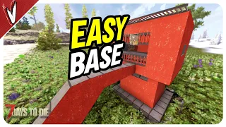 EASY Beginner Horde Base Tutorial - 7 Days to Die Alpha 21