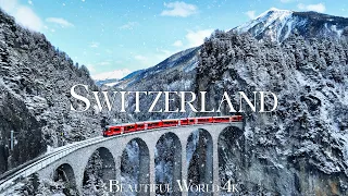 Winter Switzerland 4K Ultra HD • Stunning Footage, Scenic Relaxation Film with Calming Music