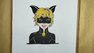 How To Draw Easy Cat Noir , step by step