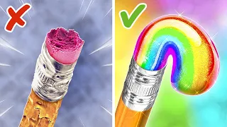 Rainbow Crafts🍭  *Dad's Rich Gadgets VS Son's Free Crafts*