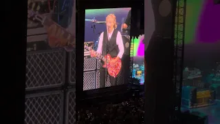 Paul McCartney June 12, 2022 at Camden Yards in Baltimore. "I've Got a Feeling" with John Lennon.