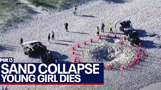 Young girl dies after falling into sand hole at Florida beach