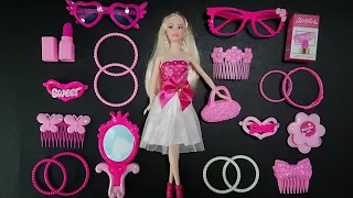 10 Minutes Satisfying with Unboxing Pink Accessories with Blonde Barbie