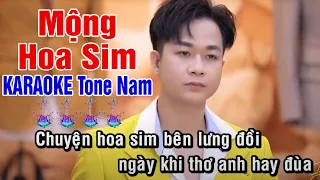 Karaoke MỘNG HOA SIM - Tone Nam | Quách Tuấn Du