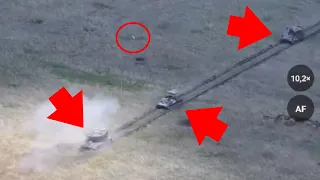 Amazing Video! Three Javelin Missile Hit One Tank And Two Armored Vehicles