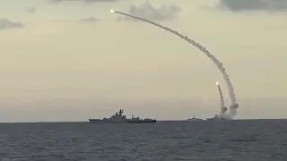 From the waters of the Caspian Sea, terrorists in Syria were hit by 18 Caliber-NK cruise missiles