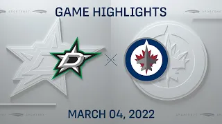 NHL Highlights | Stars vs. Jets - Mar. 4, 2022