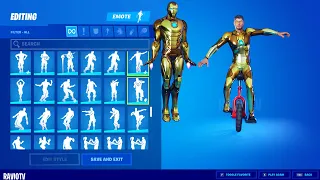 * New * Tony Stark ( IRON-MAN ) Skin Showcase with all Emotes & Dances