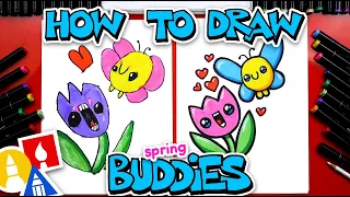 How To Draw Spring Buddies (tulip and butterfly)