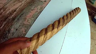 How to Carve Twisted Rope Design on Wooden from Scratch by hand - Indian Mistry Arts