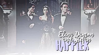 ✘Damon, Elena & Stefan ■ Happier