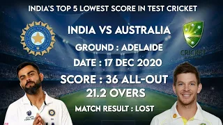 India's Top 5 Lowest Score In Test Cricket