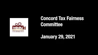 Concord Tax Fairness Committee, January 29, 2021. Concord, MA.