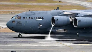 The US C-17 Reverse Thrust is So Powerful it Creates Mini Tornado