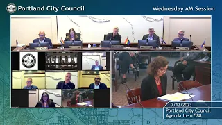 Portland City Council Meeting AM Session 07/12/23