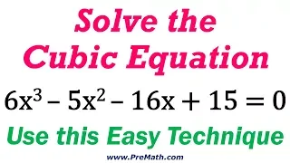 Solve Cubic Equations - Total Sum Method