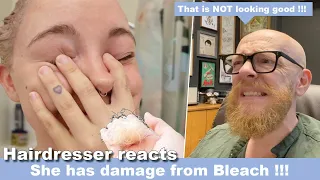 She got breakage from Bleach !!! Hairdresser reacts to Hair Fails #hair #beauty