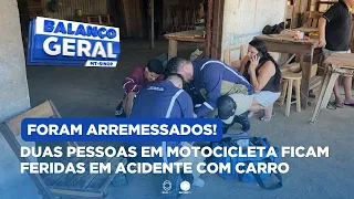 DUAS PESSOAS EM MOTOCICLETA FICAM FERIDAS EM ACIDENTE COM CARRO NO SÃO CRISTÓVÃO #BalançoGeral